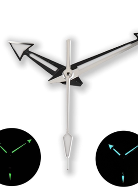 新款改装表针绿夜光海马600潜水表字面指针适合NH35NH36NH34机芯