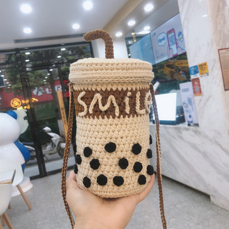 diy珍珠奶茶可爱风手机包