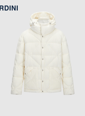 LARDINI意大利进口灯芯绒连帽加厚羽绒服男冬保暖休闲连帽外套