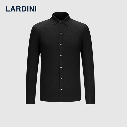 LARDINI开衫纯羊毛翻领毛衣