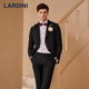 男士 LARDINI意大利进口纯羊毛缎面西装 商务宴会礼服西服套装