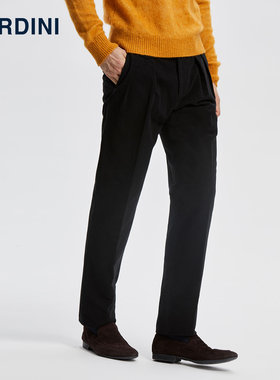 LARDINI意大利进口磨毛双褶西便裤男士商务长裤时尚百搭休闲裤男