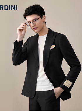 lardini意大利进口戗驳领肌理纹西服套装男商务正装新郎结婚礼服
