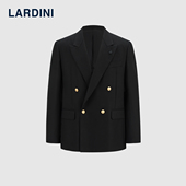 LARDINI意大利进口纯羊毛席纹布雷泽双排扣早春新商务轻奢西服