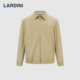 LARDINI意大利进口长绒棉翻领双向拉链早春新休闲通勤夹克外套
