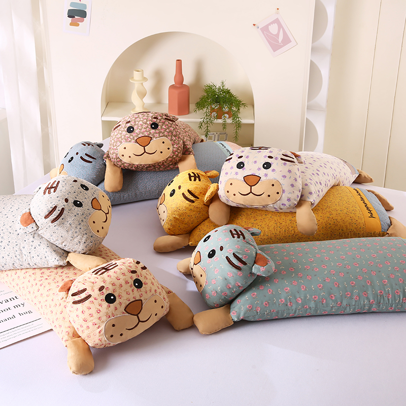 全棉荞麦枕卡通小老虎枕头纯棉枕芯单人护颈椎全荞麦皮反弓牵引枕