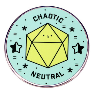 自由精神混乱中立胸针骰子游戏别针圆形胸章龙与地下城游戏徽章