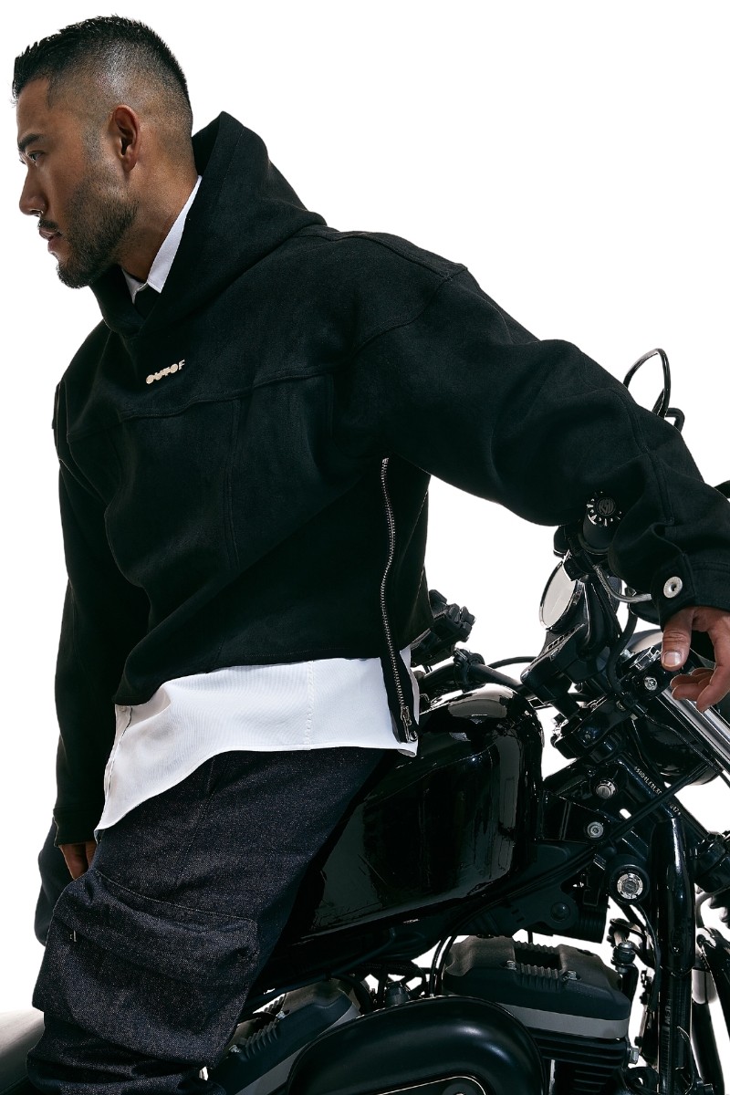 OUTOF -款号97 麂皮绒翻毛为套衫五金logo男短款连帽外套,男装,卫衣,淘宝优惠券,粉丝福利购,淘宝优惠卷