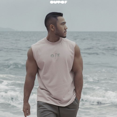 原创刺绣宽松背心健身运动纯棉