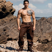 款 号139 双腰头设计皮带长裤 OUTOF 廓形尼龙休闲裤