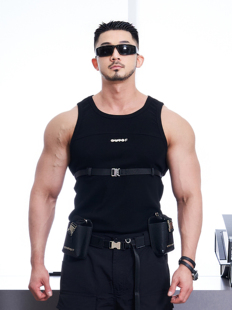 织带捆绑锁扣工装 号117男士 背心紧身纯棉螺纹户外打底 款 OUTOF