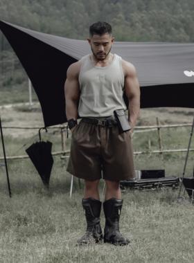 OUTOF - 款号55  皮标百慕大   宽松西裤短款