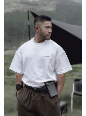 OUTOF - 款号52男五金logo户外运动百搭休闲健身oversizeT恤短袖