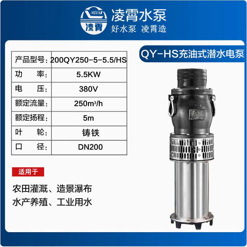 新款广东150QY100-6-3 200QY250-5-5.5油浸式潜水大流量包邮