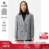 GOBI戈壁秋冬深灰色职场气质毛呢干练羊绒女士性西装 西服外套WB20