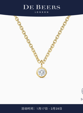 [新年礼物]De Beers 戴比尔斯 Clea 18K黄金单钻项链