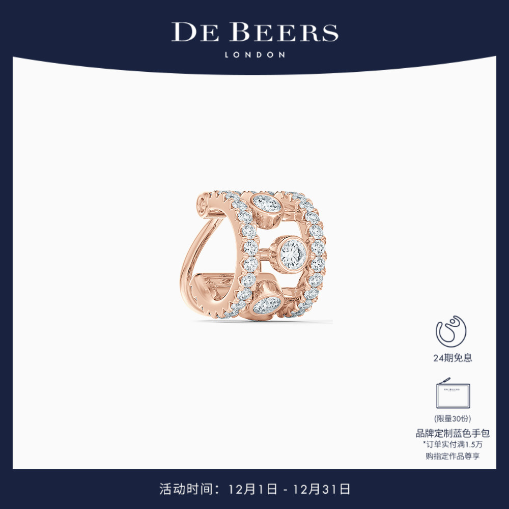 DeBeers戴比尔斯玫瑰金耳骨钻石