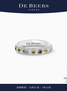 [新年礼物]戴比尔斯 Talisman 窄版18K白金半密镶戒指