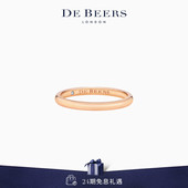 Beers 戴比尔斯 18K玫瑰金戒指2mm Classic 礼物