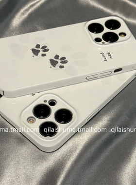 柒莱菲林壳适用于opporeno15/14/13/12pro手机壳11新款9女findx8x7韩风简约小狗爪印a5硬a3真我gt6软neo7防摔