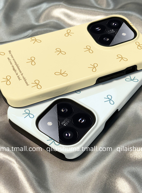 柒莱二合一菲林壳适用于小米17/15/14pro手机壳新款13红米k80k70女60简约ins韩系蝴蝶结note14防摔12硅胶软套