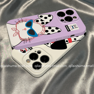 10新款 柒莱菲林壳适用于opporeno15 13pro手机壳12 9男女findx8x7创意墨镜紫色兔子a5硬a6真我软neo7套