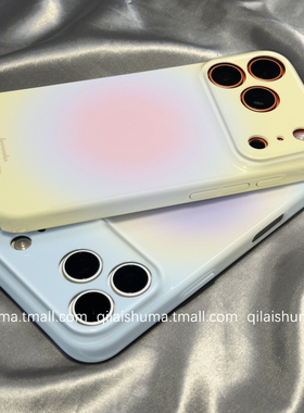 柒莱菲林壳适用于三星s30/s25+手机壳新款s24女s23ultra硬壳s22plus韩风ins奶黄色晕染s21防摔a54a53保护套