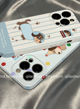 柒莱菲林壳适用于小米15pro手机壳14ultra新款13可爱蓝色条纹腊肠狗12红米note14女10防摔k80k70硬60套50软40