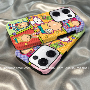 10女卡通趣味阿呆小新findx8x7x6一加ace5 柒莱二合一菲林壳适用于opporeno15 11新款 13pro手机壳12 2防摔