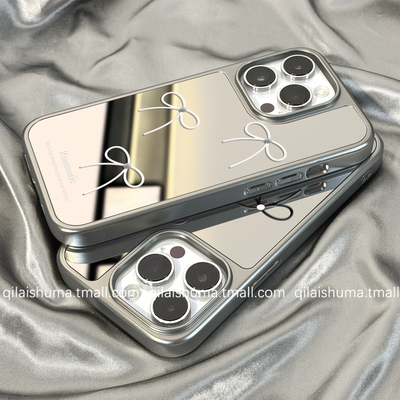 适用于苹果系列手机壳蝴蝶结镜面