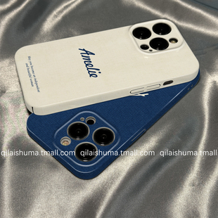 11pro 手机壳新款 柒莱菲林壳适用于opporeno15 9硬8 7女简约小众蓝色英文findx8x7硅胶6x5防摔a3