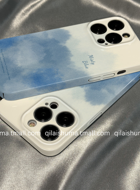 柒莱菲林壳适用于荣耀500/400/300/200/100pro手机壳90新款80男70女60简约蓝色水彩晕染50硬套防摔magic7硅胶