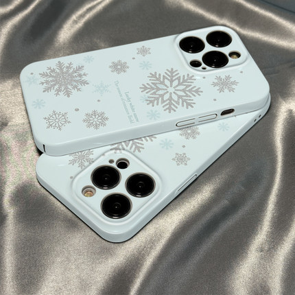 菲林壳适用于小米17/14pro手机壳15新款12/11冬日ins蓝色雪花10硬壳红米note13pro女k80k70硅胶k60防摔50软套