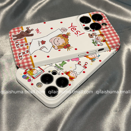 柒莱菲林壳适用于荣耀500/400/300/200/100pro手机壳90新款80卡通70硬60可爱格纹白裙女孩50硅胶防摔magic7套