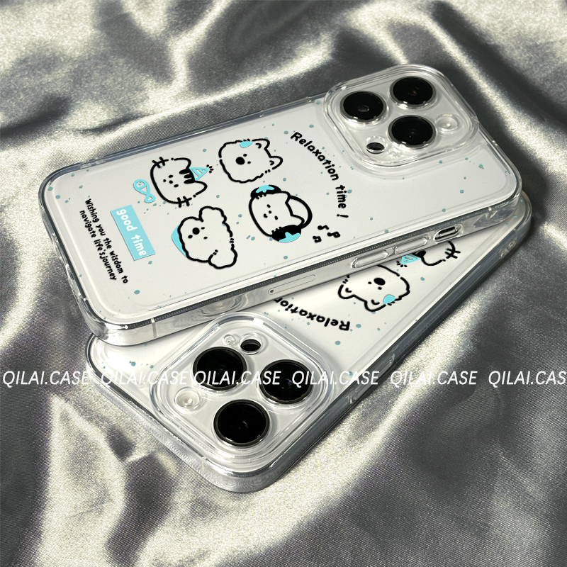 适用于oppo系列手机壳小狗透明