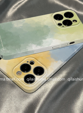 柒莱菲林壳适用于iqooneo10/9/8pro手机壳7/6se新款5/3硬壳简约绿色水彩油画iqoo13/12软套11男女10防摔9硅胶