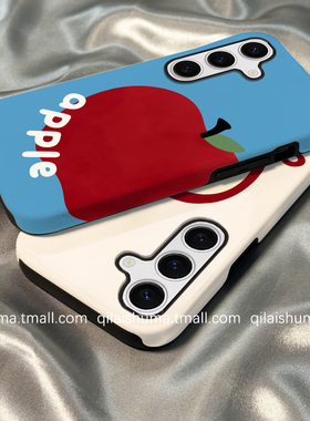 柒莱二合一菲林壳适用于三星s30/s25ultra手机壳新款s24plus男女s23+防摔s22简约蓝色苹果英文s21硅胶a55软套