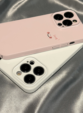 柒莱菲林壳适用于华为nova14/13/12/11pro手机壳新款nova10se简约粉色笑脸英文9硬男女8保护套7防摔6硅胶5软