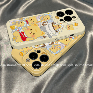10新款 柒莱菲林壳适用于opporeno15 13pro手机壳12 9男女findx8x7咖啡面包黄色小熊a5硬a6真我软neo7套