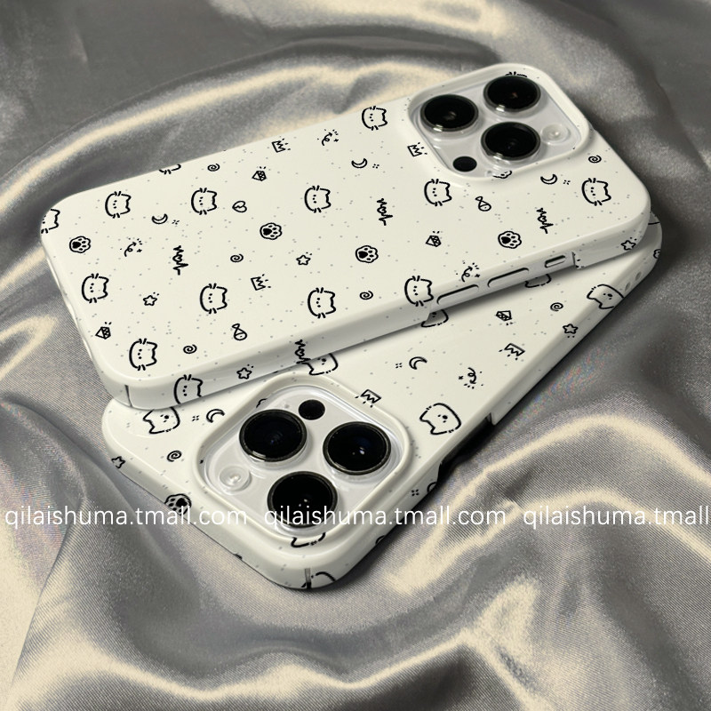 柒莱菲林壳适用于苹果16promax手机壳新款iPhone17/15/14可爱韩风涂鸦猫咪13防摔12硬11保护套xs硅胶xr男女软,3C数码配件,手机保护套/壳,淘宝优惠券,粉丝福利购,淘宝优惠卷