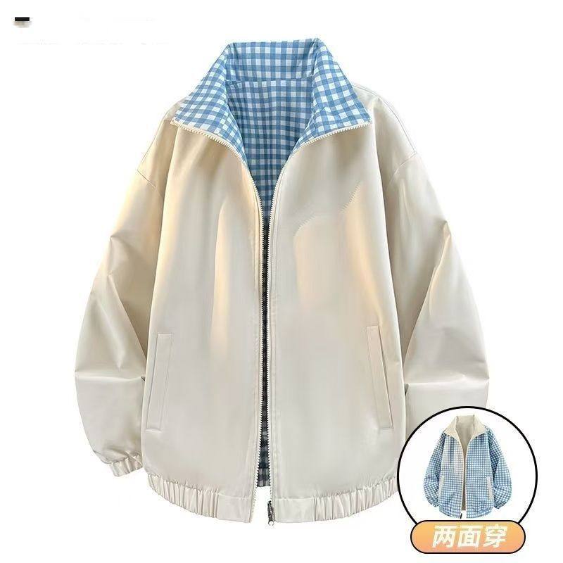 韩系正反双面穿外套女小个子休闲高级感宽松夹克上衣2025春秋新款,运动服/休闲服装,棒球服,淘宝优惠券,粉丝福利购,淘宝优惠卷