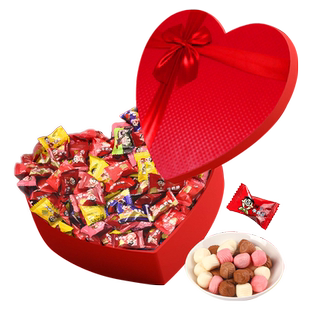 高端旺旺糖果心形礼盒装旺仔牛奶糖混合口味软糖喜糖结婚散装送礼