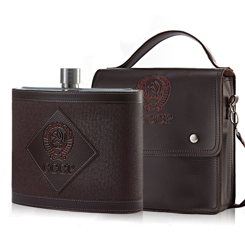 俄罗斯cccp加厚酒壶德国档304不锈钢5斤随身户外便携式军扁酒瓶