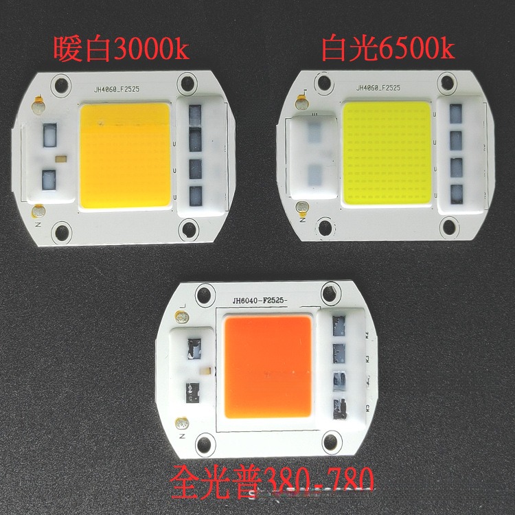 led灯珠免驱动线性cob光源 高压 ac220v 全光普 现货 50W暖白光