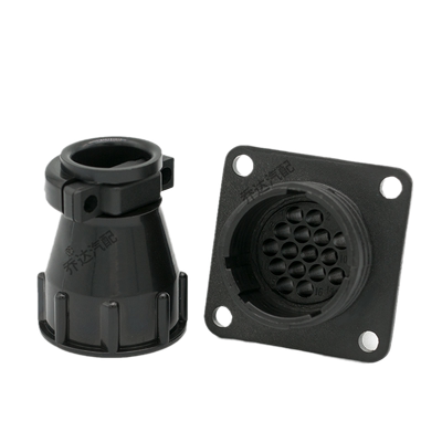 182916-1 16孔TE型国产航空插头公端带法兰连接器尾夹182655-1