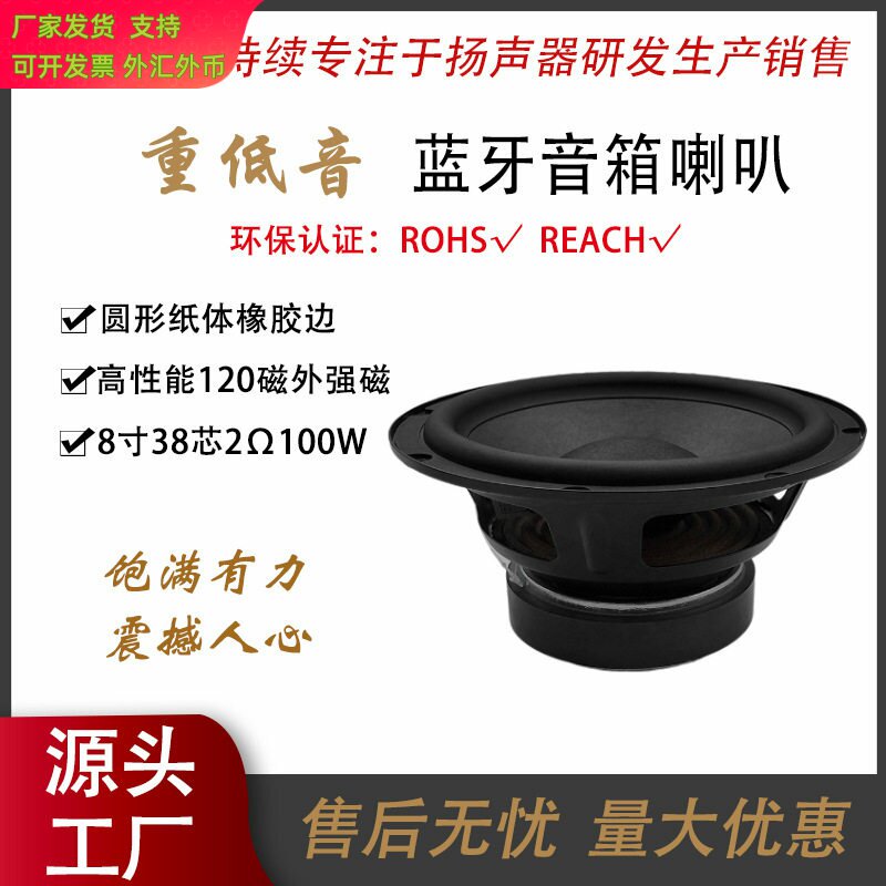 8寸圆形38芯2欧100瓦纸体橡胶边
