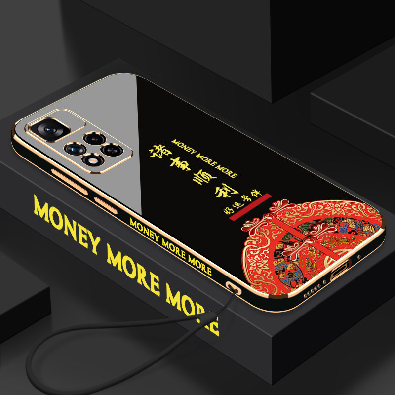 电镀诸事顺利小米红米Note11Pro手机壳电镀软壳全包镜头防摔时尚潮流男女款新品新款保护套外壳硅胶个性创意
