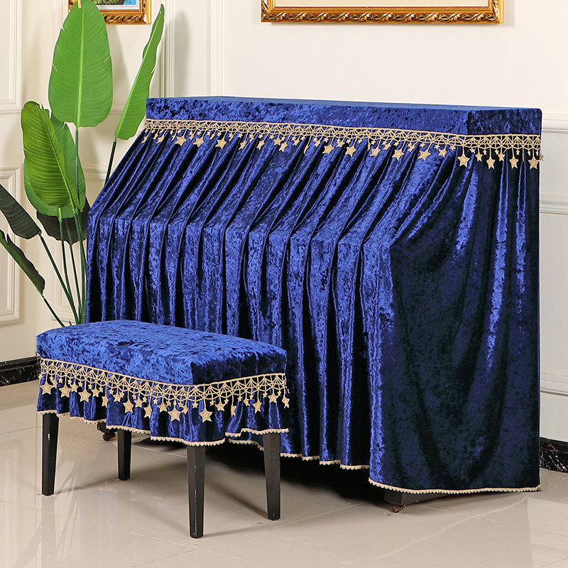 欧式钢琴防尘罩全罩轻奢高档钢琴套加厚丝绒琴盖布简约现代琴凳罩