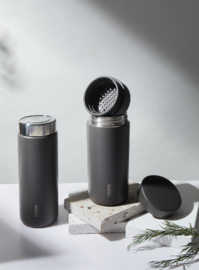 MOMO316不锈钢保温杯男咖啡杯灰色系便携送节日礼物商务泡茶水杯