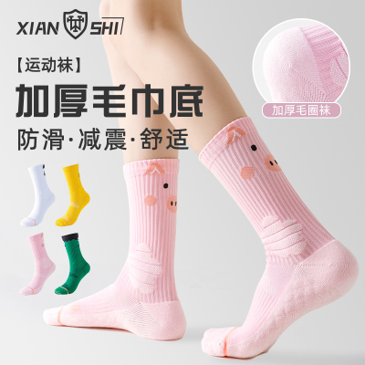 可爱运动袜子女秋冬毛巾底加厚